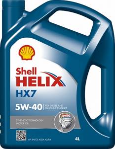 SHELL HELIX HX7 5w40, PLUS EXTRA API SM/CF 4л п/с, масло моторное